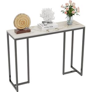 Goodivery ® Stijlvolle Moderne Console Tafel met Marmeren Blad en Slank Metalen Frame