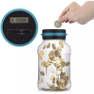 Digitale Spaarpot Met Munten Teller - Geschikt voor Euro munten - 2.5 liter - Transparant - ixen