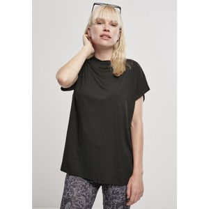 Urban Classics - Oversized Cut On Sleeve Viscose Dames T-shirt - S - Zwart