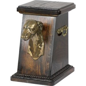 Elegante urn hond voor hondenas met whippet beeldje en buste