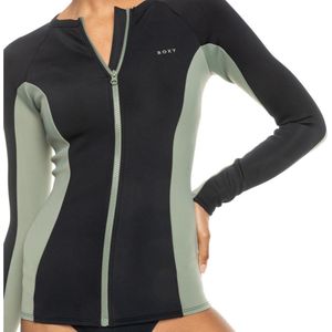 Roxy Pro Wave Front Zip Lycra Vest - Anthracite