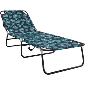 vidaXL - Opvouwbaar - Ligbed - Draagbaar - Bladerenpatroon - 600D - Oxford - Stof
