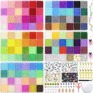 Glazen kralen set voor armbanden - 48690 stuks, 114 kleuren en 500 letterkralen voor creatief handwerk