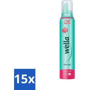 WellaFlex Hold Ultra Strong Mousse - Haarmousse - Langdurige Versteviging - Flexibele Textuur - 200 ml - Bulkverpakking - 15 stuks