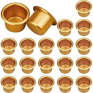 Kandelaars Set van 20 Stuks - Mini Kaarsenhouders van Metaal in Goud voor Staafkaarsen