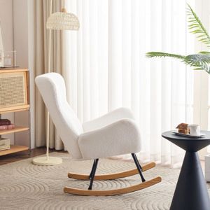 Moderne stijl woonkamer vrijetijds schommelstoel met hoge rugleuning, teddy fluwelen schommelstoel, vrijetijds stoel, enkele bank stoel, moeder stoel, kinderkamer stoel