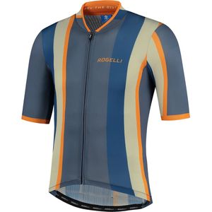 Rogelli Wielershirt KM Vintage Grijs/Blauw/Oranje Oranje - Maat XL