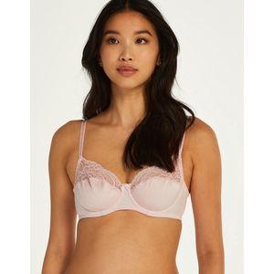 Hunkemöller Dames Nachtmode Pyjamatop korte mouwen Rib Placket - Grijs - maat L