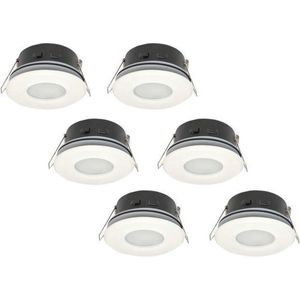 Groenovatie Inbouwspot - Rond - Waterdicht IP54 - Mat Wit - ⌀ 82 mm - GU10 Fitting - 6-Pack