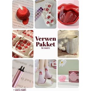 Verwen cadeau voor vrouwen - Glanzende mok - Aardbei kaarsen - Sokken - Bloem zeep - Lipmasker box - Elektrische aansteker - Verwenpakket vrouw - Rituals - Valentijn - Moederdag - Vriendin - Verjaardag - 10 delig - Cadeaudoos met strik - Mai romantic