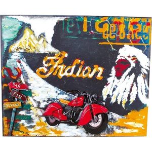 Vintage decoratie bord """"Indian Motorcycle