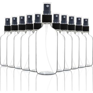 Spuitflessen Glazen 120ML - Spray Fles Glas - Herbruikbare Nevelfles - Transparant - 10 Stuks