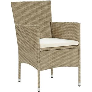 vidaXL Tuinstoelen - 4 stuks - Poly Rattan - Beige Tuinstoelen - Poly Rattan - Lounge Set - Buitenkamer - Terrasdecoratie