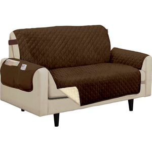 Orange Donkey, Couch Cover Bankhoes Love Seat - 223x177 cm - Bruin/crème - Hondendeken - Sofa cover - Bankbeschermer honden/katten - Waterafstotende Meubelhoes
