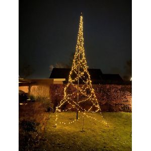 Distri-Cover SMART kerstboom voor vlaggenmast - 6 meter – 880 Dual LED verlichting: warm wit & multicolour - app-bediening: 10 licht-functies, timer, dimmer