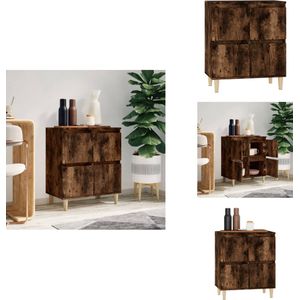 vidaXL Dressoir - Dressoirs - Kast - Wandkast - Dressoir 60x35x70 cm bewerkt hout gerookt eikenkleurig