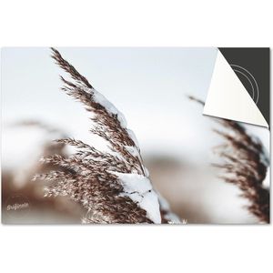 Inductie beschermer 60x52 - afdekplaat inductie mat - Dietrix Kookplaat beschermer - DELUXE - Winter-10-Pluimen Sneeuw