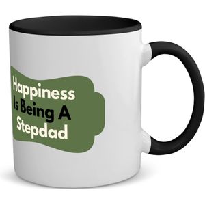 Akyol - happiness is being a stepdad Spaarpot - Papa - de liefste stiefvader - vader cadeautjes - vaderdag - verjaardag - geschenk - kado - 350 ML inhoud
