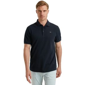 Vanguard poloshirt effen donkerblauw normale fit katoen