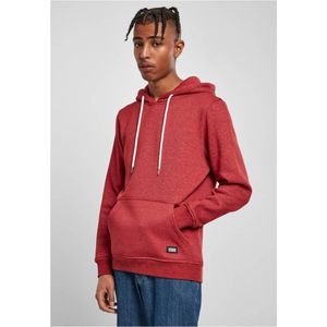 Urban Classics - Basic Melange Hoodie/trui - M - Rood