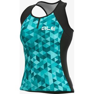 Ale Dames Fietsshirt Zonder Mouwen Solid Triangles - Turquoise - XXL - Valt klein