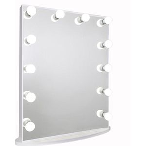 Bright Beauty Vanity hollywood make up spiegel met verlichting - 60 x 80 cm - dimbaar - zonder rand - wit - hoogwaardig gespoten MDF