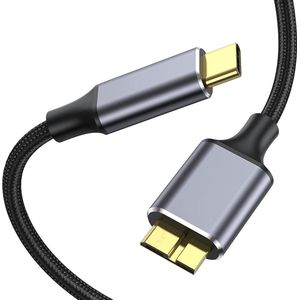 Qost - USB-C naar Micro USB-B kabel - Harde Schijf Kabel - Micro B 3.0/10Gbps - USB HDD kabel - Spacegrey - 2 meter