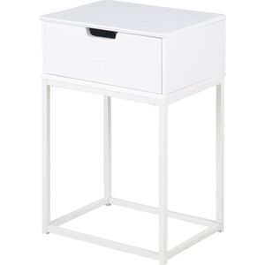 Lisomme - Teun - Nachtkastje - Grijs - Hout - Metalen Frame - Met Lade