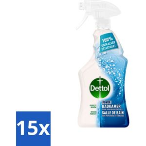 Dettol - Allesreiniger - Spray - Power Badkamer - 100% Ontkalker - 750ml - Bulkverpakking - 15 stuks