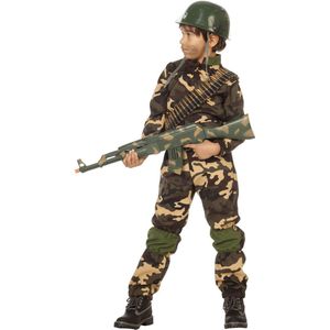 Wilbers & Wilbers - Leger & Oorlog Kostuum - Desert Storm Commando Camouflage Kostuum Bruin Jongen - - Maat 152 - Carnavalskleding - Verkleedkleding