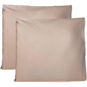 kussenslopen 100% Pure katoen 60x60 CM, Set van 2 Bed Kussen Stoffen Gemaakt in Italië, Tassluiting, Solid Color, Standaard Maat met - Schildpad