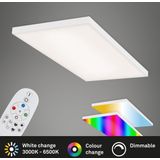 Briloner Leuchten - LED-paneel, LED-plafondlamp dimbaar, frameloos, kleurtemperatuurregeling, RGB, incl. afstandsbediening, 22 Watt, 2.800 lumen, wit