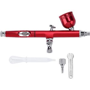 2 Kleuren 0.3mm Gravity Feed Airbrush Gun Spray Gun Art Tattoo Paint Nail Cake Decoratie Gereedschap - Rose Rood