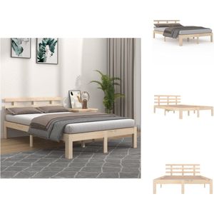 vidaXL Houten Bedframe - Modern - Slaapkamermeubilair - Afmeting- 205.5 x 183.5 x 69.5 cm - Ken- Massief grenenhout - Bed