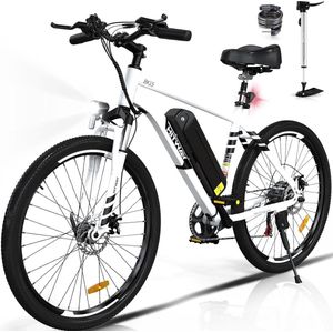 Hitway BK15 Elektrische Fiets | E-bike met Afneembare Accu | 26 Inch | 250W Motor | 12Ah | Wit