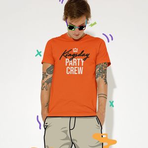 Oranje Koningsdag T-shirt - MAAT 4XL - Heren Pasvorm - Kingsday Party Crew