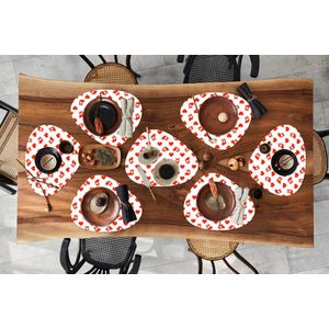 Placemat organisch - Placemats organic - Onderleggers - Kerst - Patronen - Valentijnsdag - 8 stuks - Kerst - Cadeau - Kerstcadeau voor mannen, vrouwen en kinderen