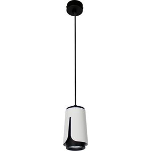 Langwerpige hanglamp | Tulip | Wit/ Zwart| GU10 fitting