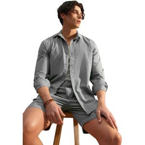 Trendyol Marineblauw Unisex Regular Fit 100% Katoen Linnen Look Shirt Tmnss23Go00099 Tmnss23Go00099