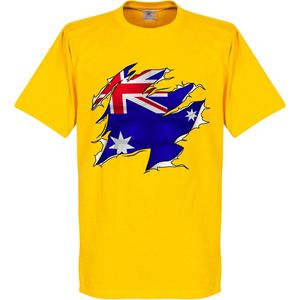 Australië Ripped Flag T-Shirt - Geel - XL