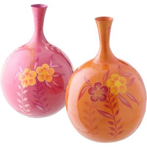 J-Line bloempot Flek - keramiek - roze - medium - 21 cm kopen? Shop