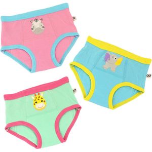 Zoocchini set van 3 oefenbroekjes - Organic katoen - Zoo Friends - Meisjes - 3-4 jaar