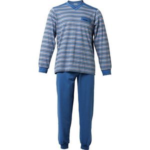 Gentlemen Heren Pyjama met V-hals Blauw gestreept - XL
