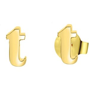 Lucardi Dames Plated oorbellen letter - Oorbellen - Cadeau - Staal - Goudkleurig