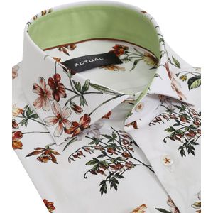 OVERHEMD SATIN PRINT 25-036 WHITE