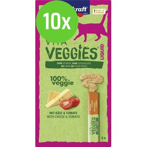 Vitakraft Vita Veggies Liquid Kaas & Tomaat 6x15 gram - 10 verpakkingen