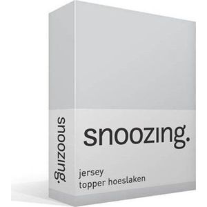 Snoozing Jersey - Topper Hoeslaken - 100% gebreide katoen - 90x210/220 cm - Grijs