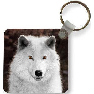 Sleutelhanger - Uitdeelcadeautjes - Wolf - Wit - Portret - Plastic