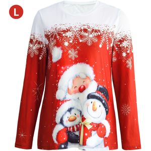 Livano Kersttrui - Dames - Foute Kersttrui - Christmas Sweater - Kerst Sweater - Christmas Jumper - Pyjama - Rood - Maat L