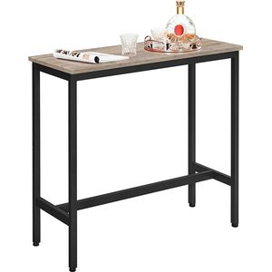 Signatu Home Blois Bartafel - Rechthoekige bartafel - keukentafel - aanrecht - stabiel metalen frame - eenvoudige montage - smal - industrieel ontwerp - greige zwart